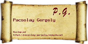 Pacsolay Gergely névjegykártya